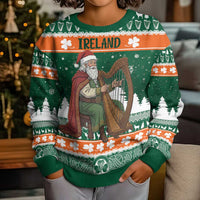 Ireland Christmas Personalized Kid Ugly Christmas Sweater Daidi na Nollag With Irish Harp - Wonder Print Shop
