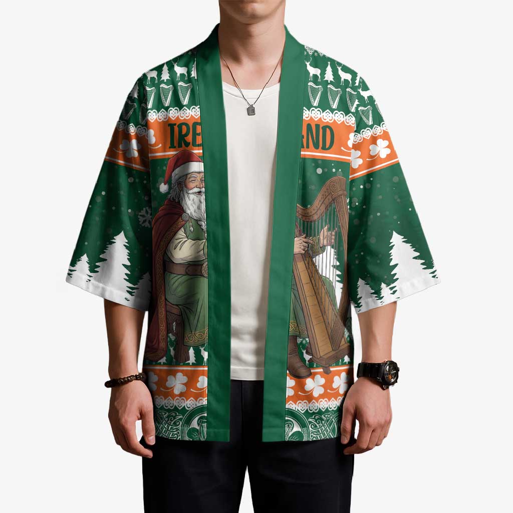 Ireland Christmas Personalized Kimono Daidi na Nollag With Irish Harp - Wonder Print Shop