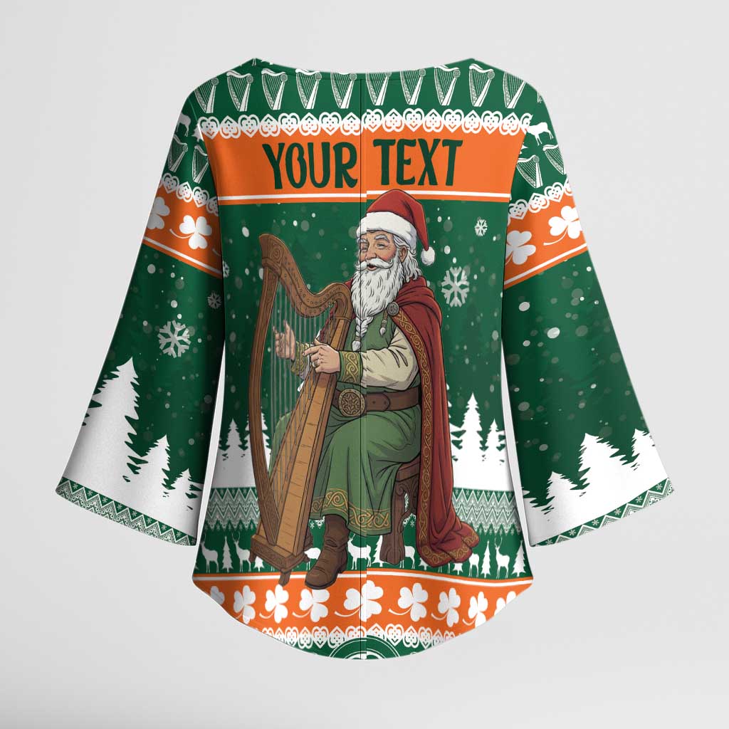 Ireland Christmas Personalized Kimono Sleeve Blouse Daidi na Nollag With Irish Harp - Wonder Print Shop