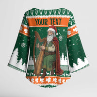 Ireland Christmas Personalized Kimono Sleeve Blouse Daidi na Nollag With Irish Harp - Wonder Print Shop