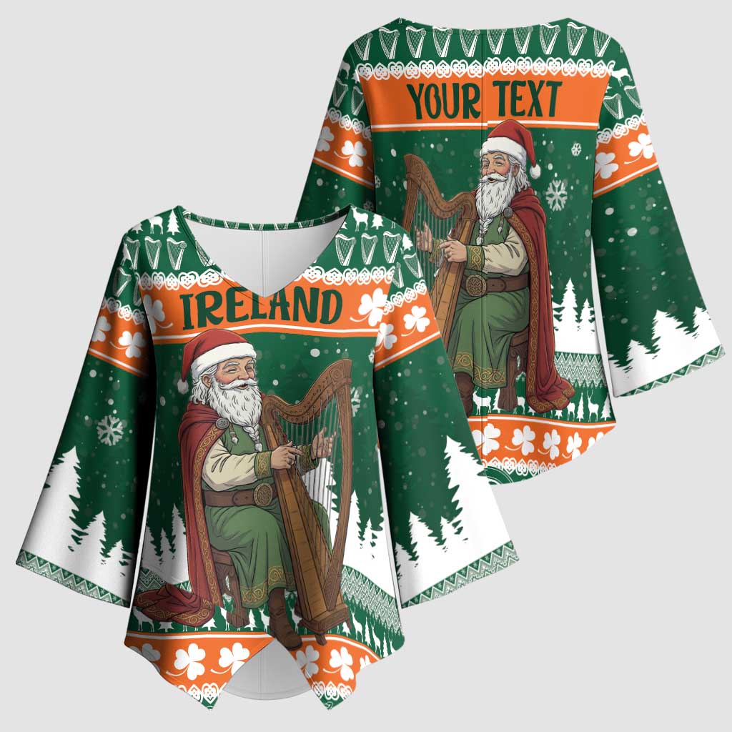 Ireland Christmas Personalized Kimono Sleeve Blouse Daidi na Nollag With Irish Harp - Wonder Print Shop