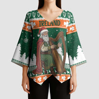 Ireland Christmas Personalized Kimono Sleeve Blouse Daidi na Nollag With Irish Harp - Wonder Print Shop