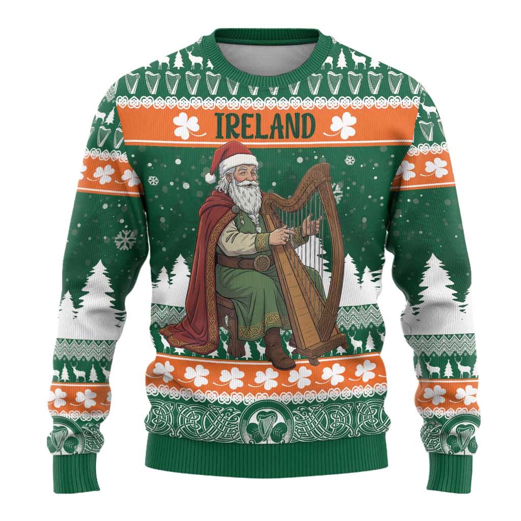 Ireland Christmas Personalized Ugly Christmas Sweater Daidi na Nollag With Irish Harp - Wonder Print Shop