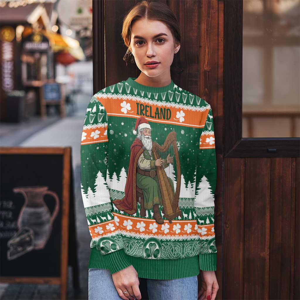 Ireland Christmas Personalized Ugly Christmas Sweater Daidi na Nollag With Irish Harp - Wonder Print Shop