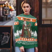 Ireland Christmas Personalized Ugly Christmas Sweater Daidi na Nollag With Irish Harp - Wonder Print Shop