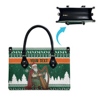 Ireland Christmas Personalized Leather Bag Daidi na Nollag With Irish Harp - Wonder Print Shop