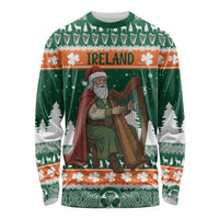 Ireland Christmas Personalized Long Sleeve Shirt Daidi na Nollag With Irish Harp - Wonder Print Shop