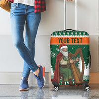 Ireland Christmas Personalized Luggage Cover Daidi na Nollag With Irish Harp - Wonder Print Shop