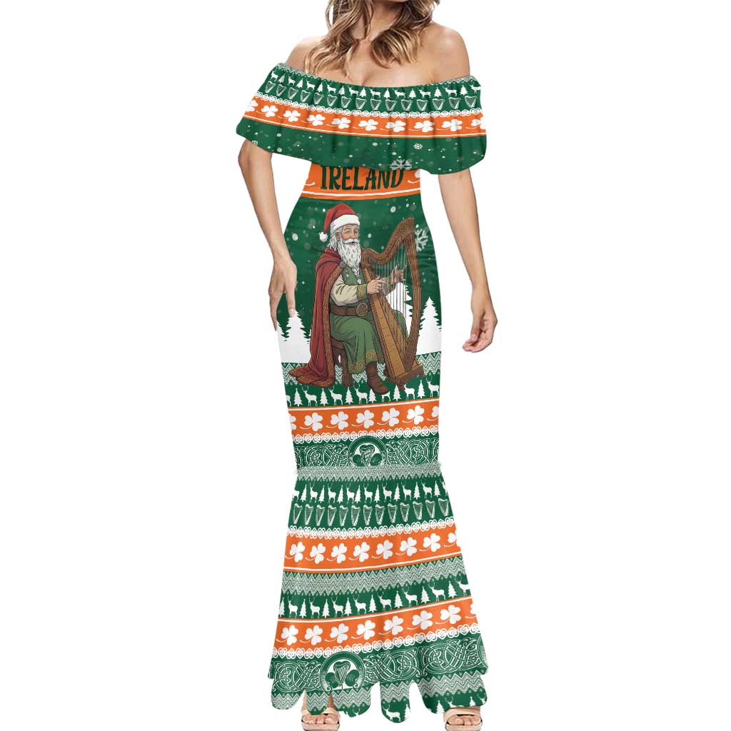 Ireland Christmas Personalized Mermaid Dress Daidi na Nollag With Irish Harp - Wonder Print Shop