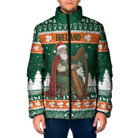 Ireland Christmas Personalized Padded Jacket Daidi na Nollag With Irish Harp - Wonder Print Shop