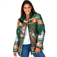 Ireland Christmas Personalized Padded Jacket Daidi na Nollag With Irish Harp - Wonder Print Shop