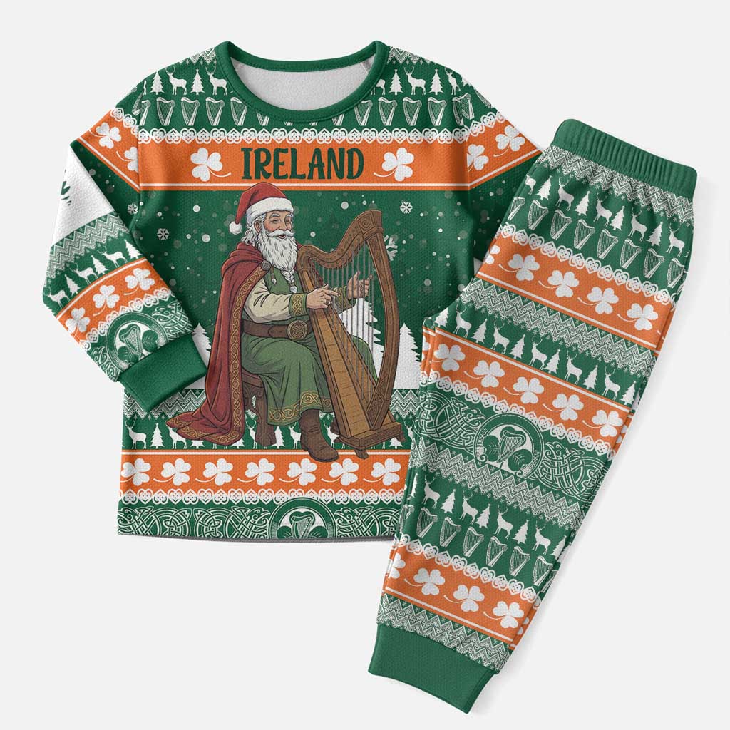 Ireland Christmas Personalized Christmas Pajama Set Daidi na Nollag With Irish Harp - Wonder Print Shop