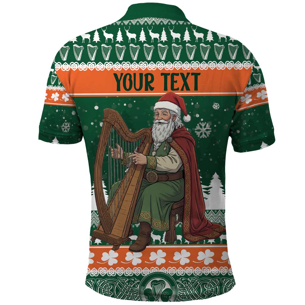 Ireland Christmas Personalized Polo Shirt Daidi na Nollag With Irish Harp - Wonder Print Shop