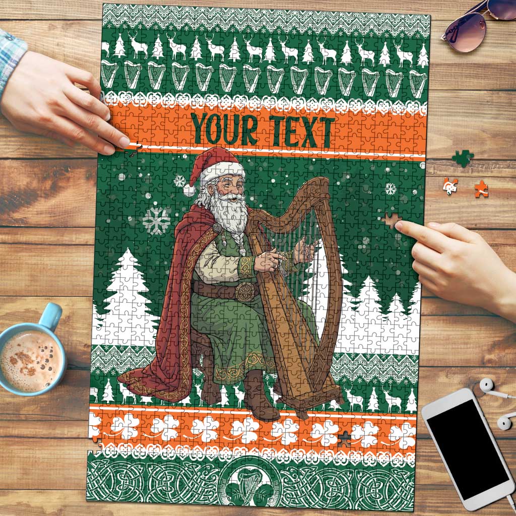 Ireland Christmas Personalized Puzzle Daidi na Nollag With Irish Harp - Wonder Print Shop