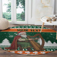 Ireland Christmas Personalized Round Carpet Daidi na Nollag With Irish Harp - Wonder Print Shop