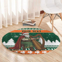 Ireland Christmas Personalized Round Carpet Daidi na Nollag With Irish Harp - Wonder Print Shop