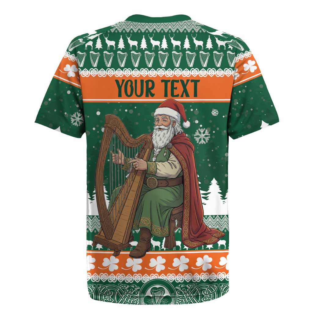 Ireland Christmas Personalized Rugby Jersey Daidi na Nollag With Irish Harp - Wonder Print Shop