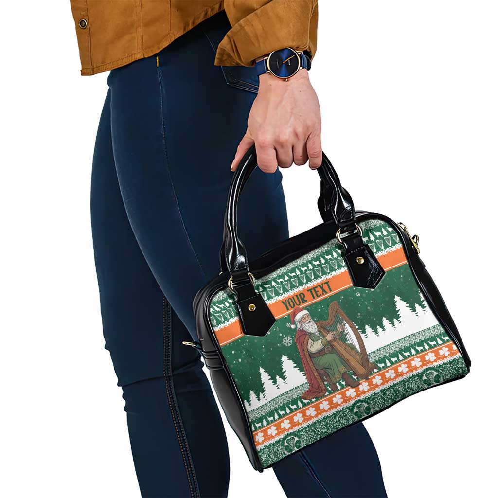 Ireland Christmas Personalized Shoulder Handbag Daidi na Nollag With Irish Harp - Wonder Print Shop