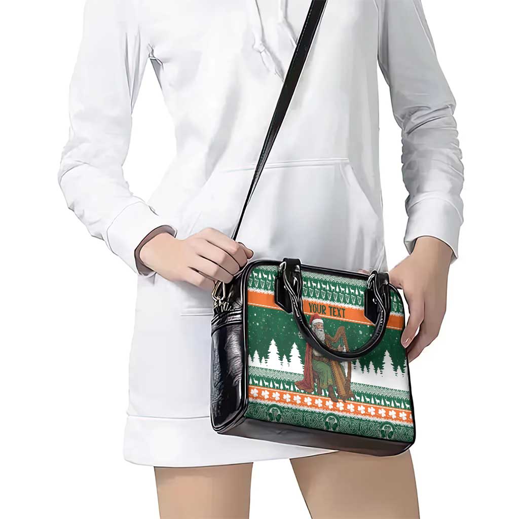 Ireland Christmas Personalized Shoulder Handbag Daidi na Nollag With Irish Harp - Wonder Print Shop