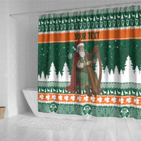 Ireland Christmas Personalized Shower Curtain Daidi na Nollag With Irish Harp - Wonder Print Shop