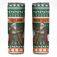 Ireland Christmas Personalized Skinny Tumbler Daidi na Nollag With Irish Harp - Wonder Print Shop