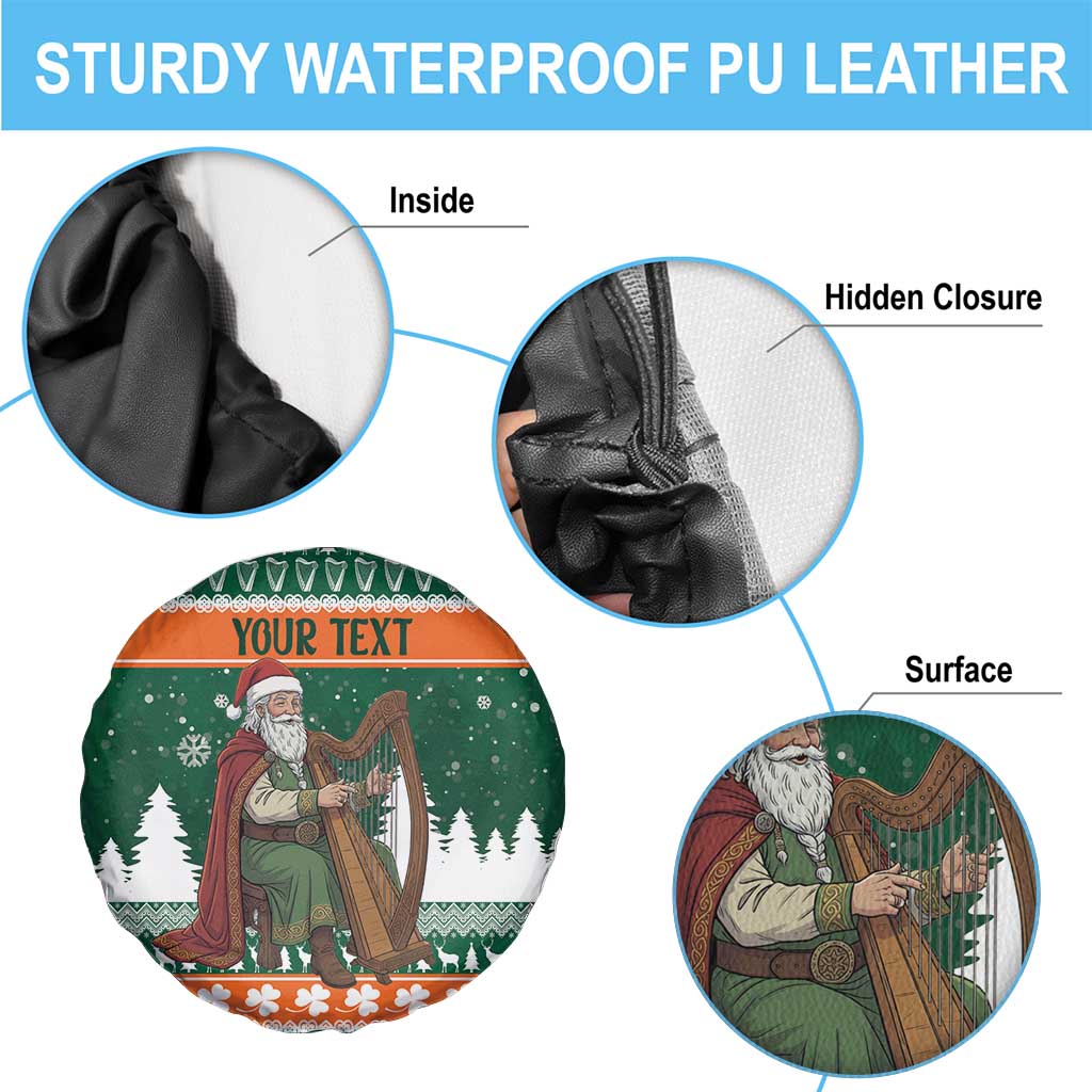 Ireland Christmas Personalized Spare Tire Cover Daidi na Nollag With Irish Harp - Wonder Print Shop