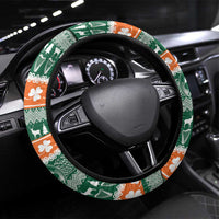 Ireland Christmas Steering Wheel Cover Daidi na Nollag With Irish Harp - Wonder Print Shop