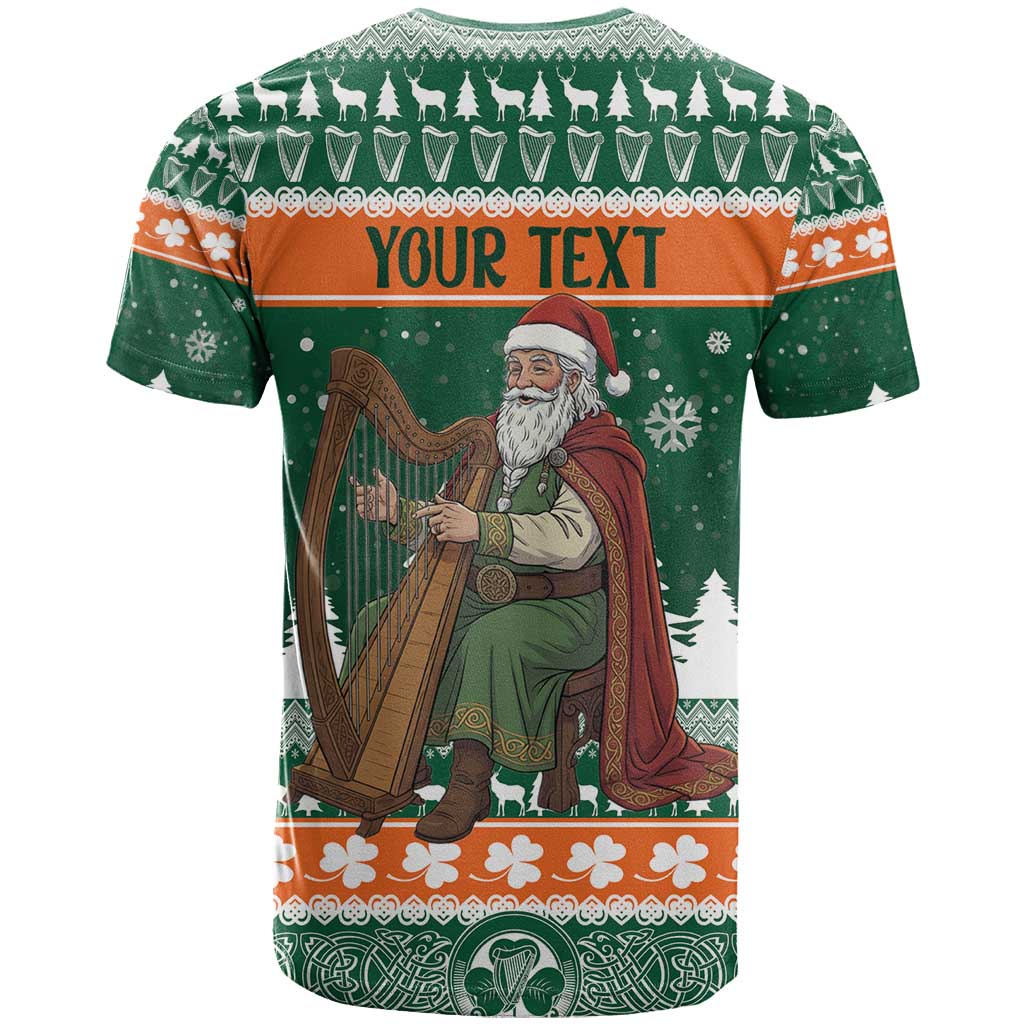 Ireland Christmas Personalized T Shirt Daidi na Nollag With Irish Harp - Wonder Print Shop