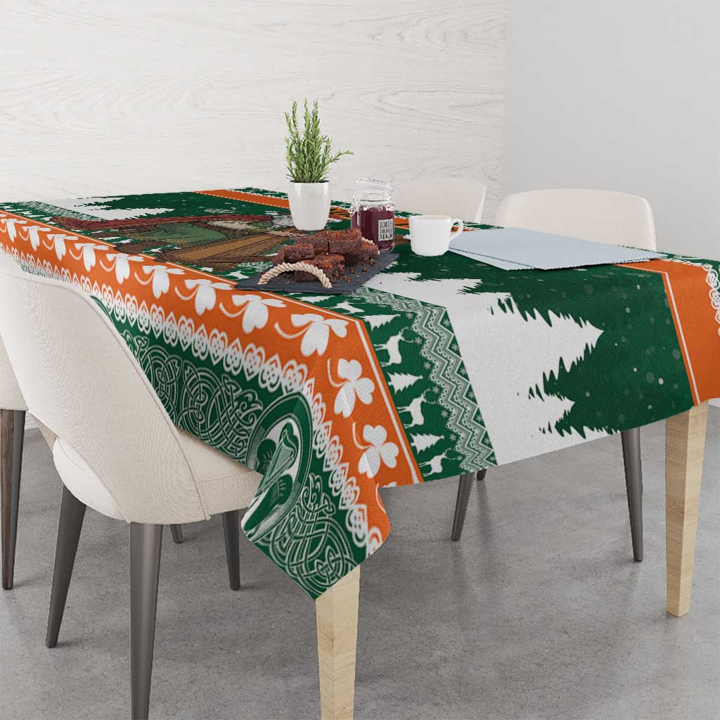 Ireland Christmas Personalized Tablecloth Daidi na Nollag With Irish Harp - Wonder Print Shop