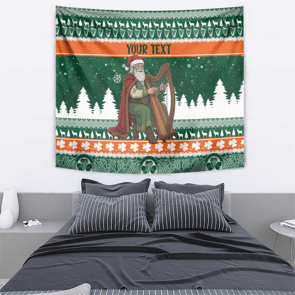 Ireland Christmas Personalized Tapestry Daidi na Nollag With Irish Harp - Wonder Print Shop