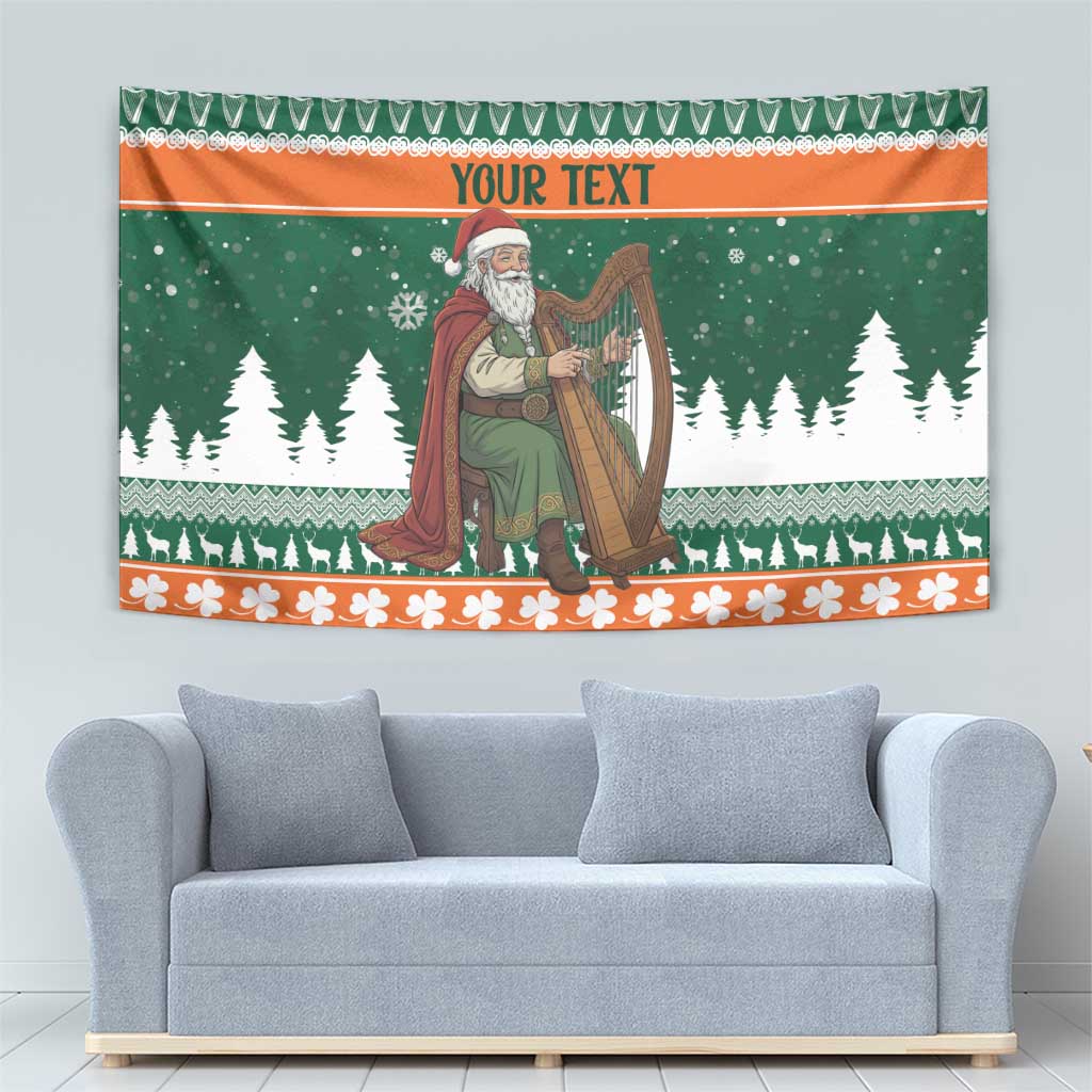 Ireland Christmas Personalized Tapestry Daidi na Nollag With Irish Harp - Wonder Print Shop
