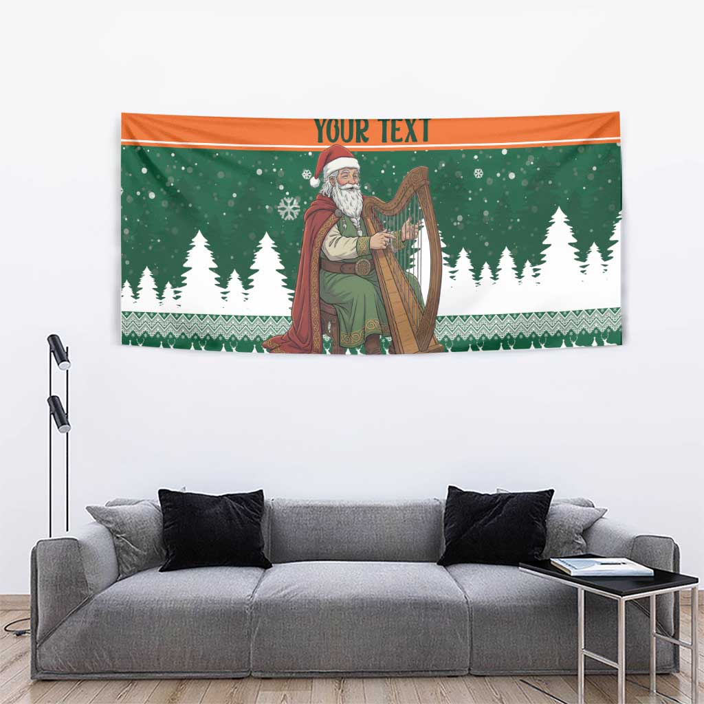 Ireland Christmas Personalized Tapestry Daidi na Nollag With Irish Harp - Wonder Print Shop