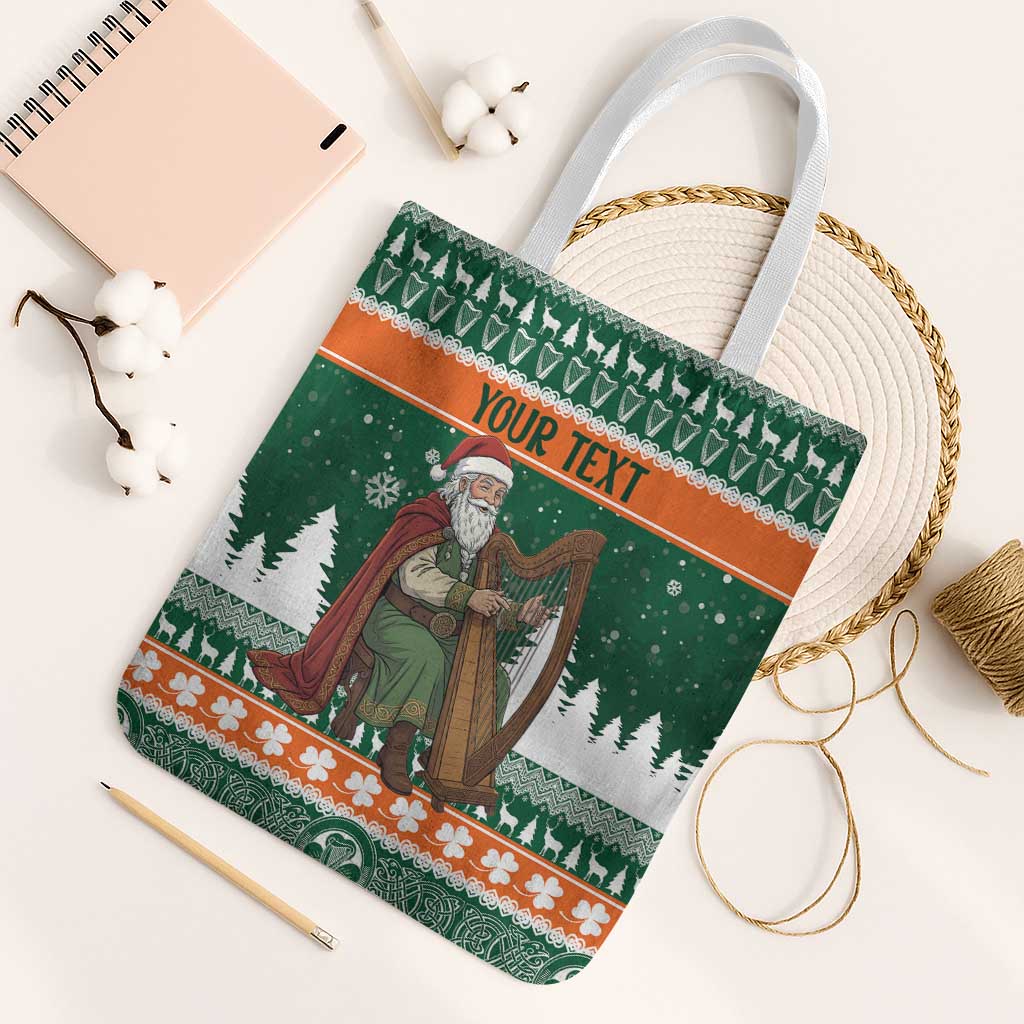 Ireland Christmas Personalized Tote Bag Daidi na Nollag With Irish Harp - Wonder Print Shop
