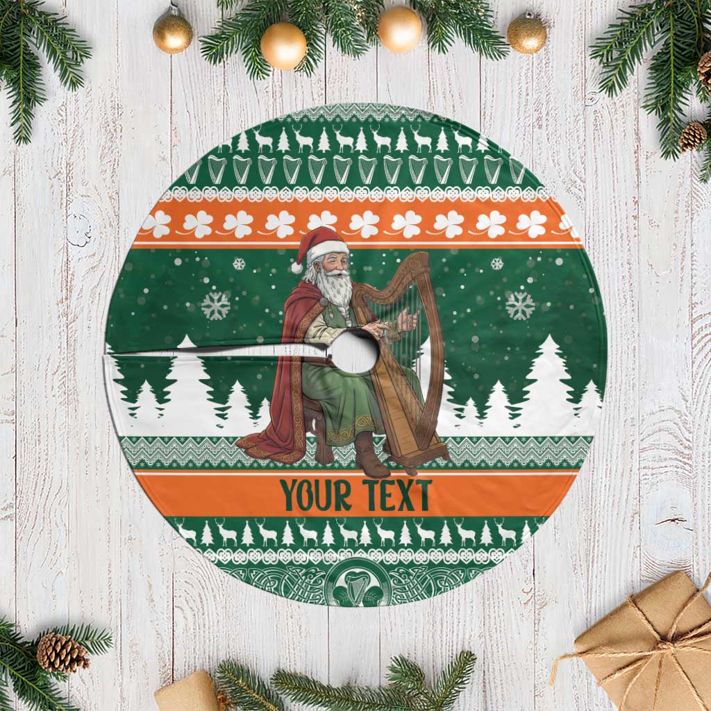 Ireland Christmas Personalized Tree Skirt Daidi na Nollag With Irish Harp - Wonder Print Shop