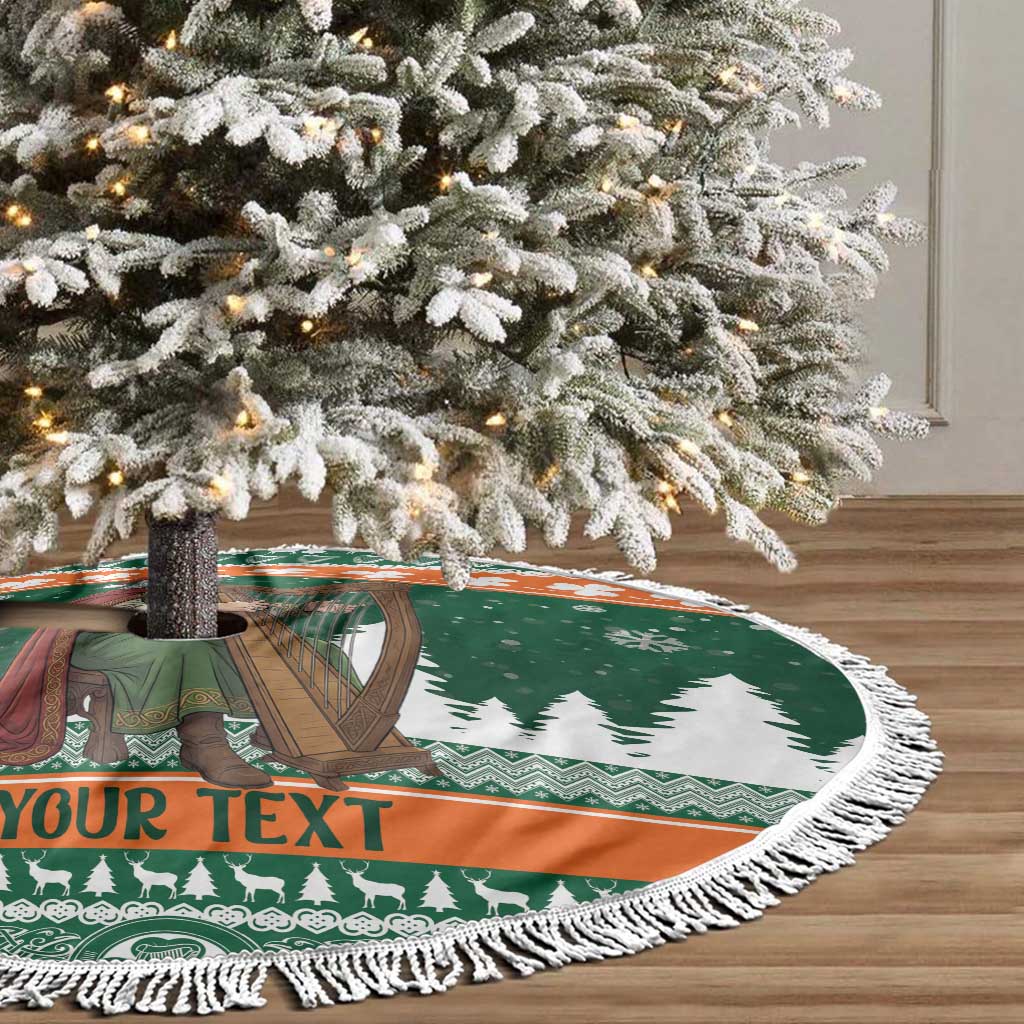 Ireland Christmas Personalized Tree Skirt Daidi na Nollag With Irish Harp - Wonder Print Shop