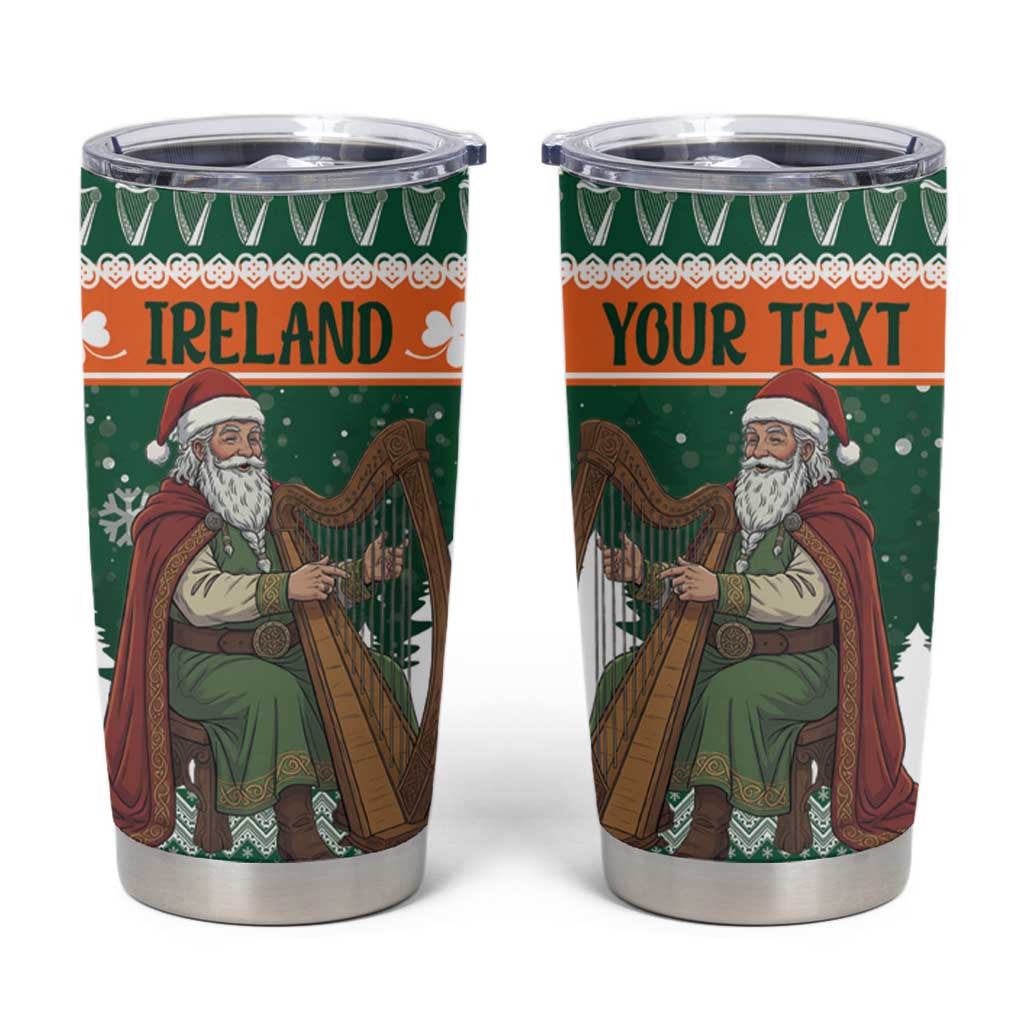 Ireland Christmas Personalized Tumbler Cup Daidi na Nollag With Irish Harp - Wonder Print Shop