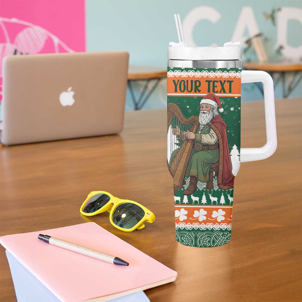 Ireland Christmas Personalized Tumbler With Handle Daidi na Nollag With Irish Harp - Wonder Print Shop