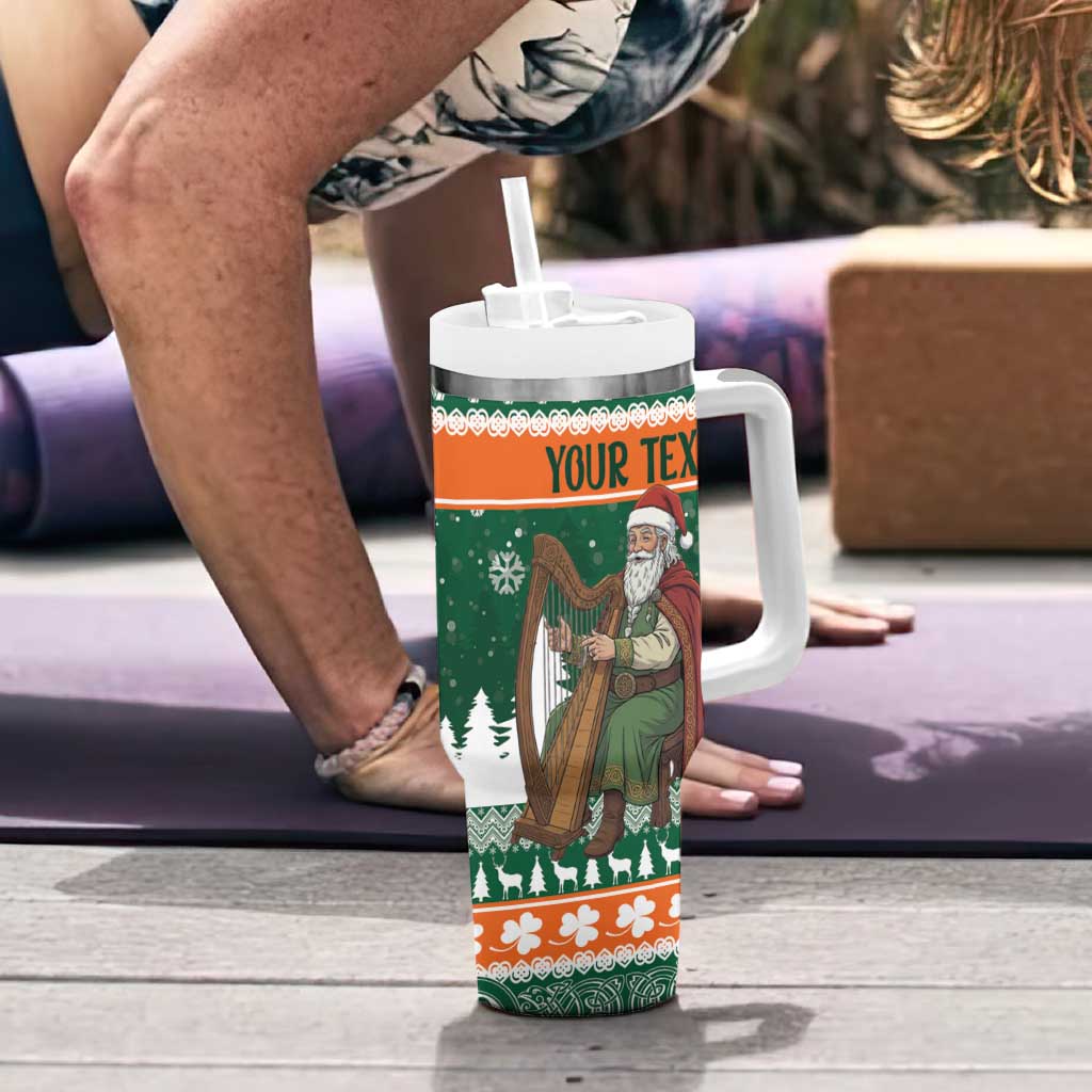Ireland Christmas Personalized Tumbler With Handle Daidi na Nollag With Irish Harp - Wonder Print Shop