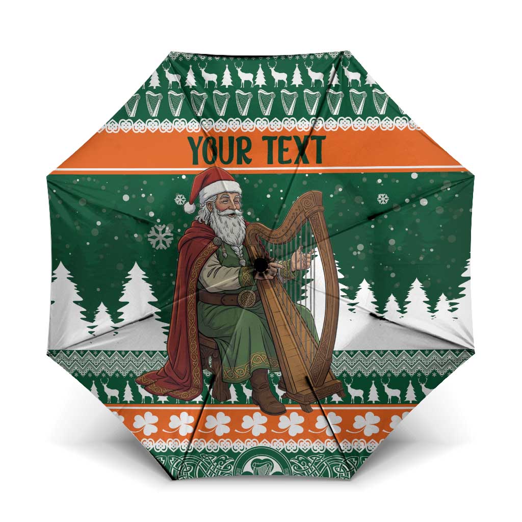 Ireland Christmas Personalized Umbrella Daidi na Nollag With Irish Harp - Wonder Print Shop