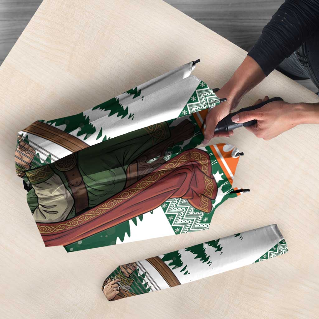 Ireland Christmas Personalized Umbrella Daidi na Nollag With Irish Harp - Wonder Print Shop