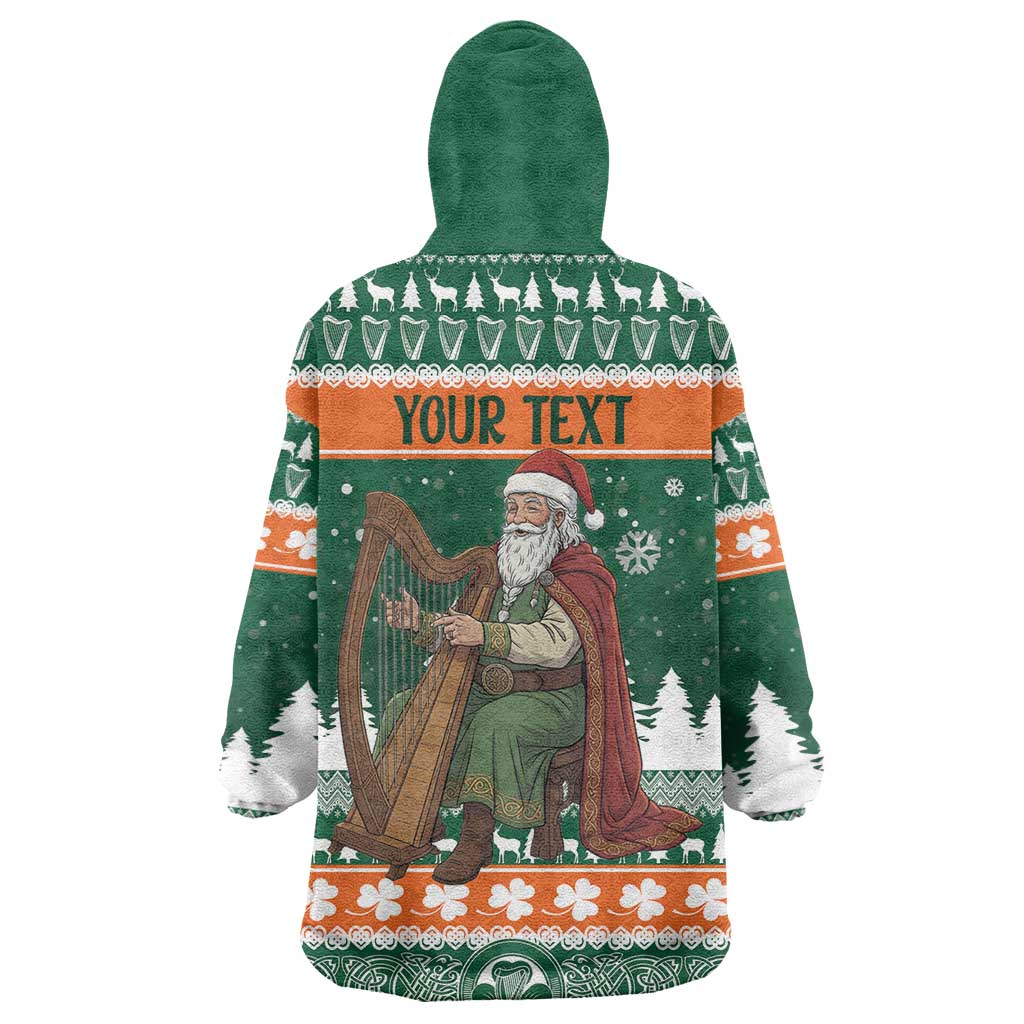 Ireland Christmas Personalized Wearable Blanket Hoodie Daidi na Nollag With Irish Harp - Wonder Print Shop