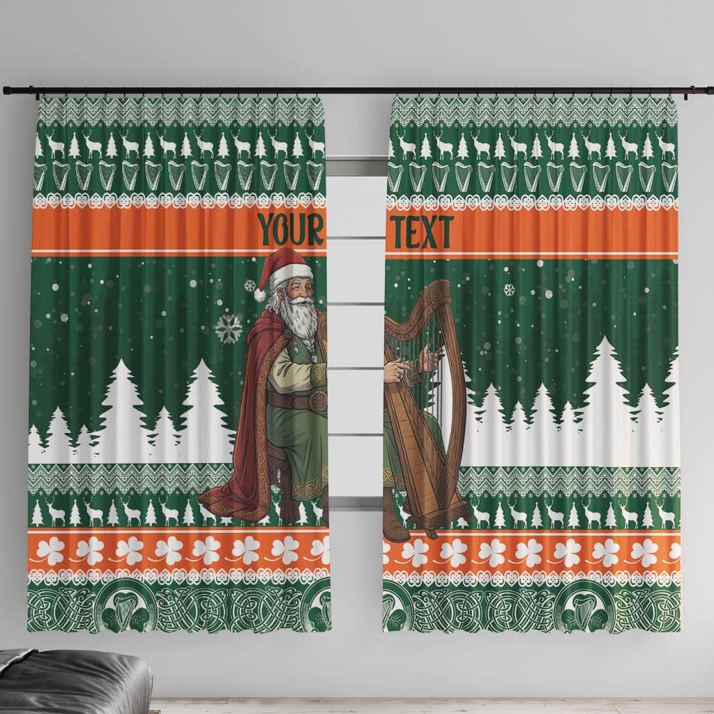 Ireland Christmas Personalized Window Curtain Daidi na Nollag With Irish Harp - Wonder Print Shop