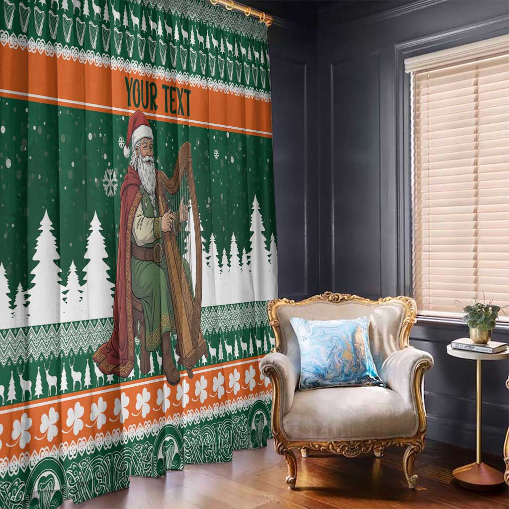 Ireland Christmas Personalized Window Curtain Daidi na Nollag With Irish Harp - Wonder Print Shop