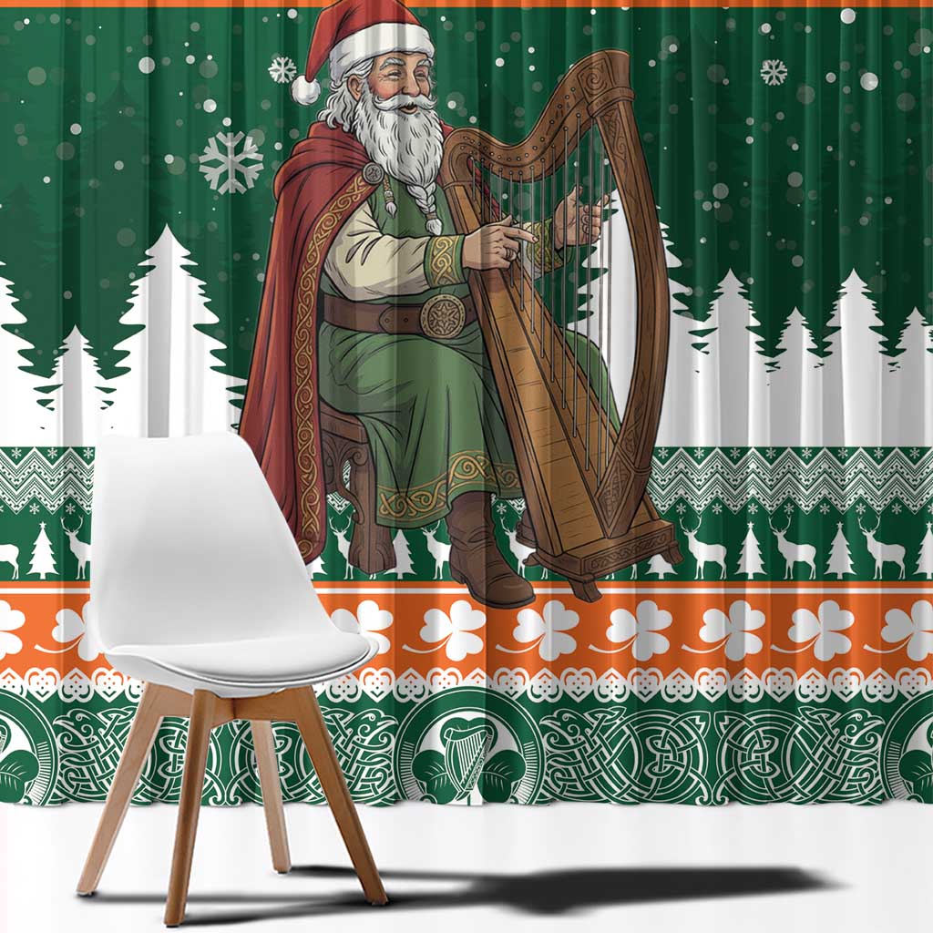 Ireland Christmas Personalized Window Curtain Daidi na Nollag With Irish Harp - Wonder Print Shop
