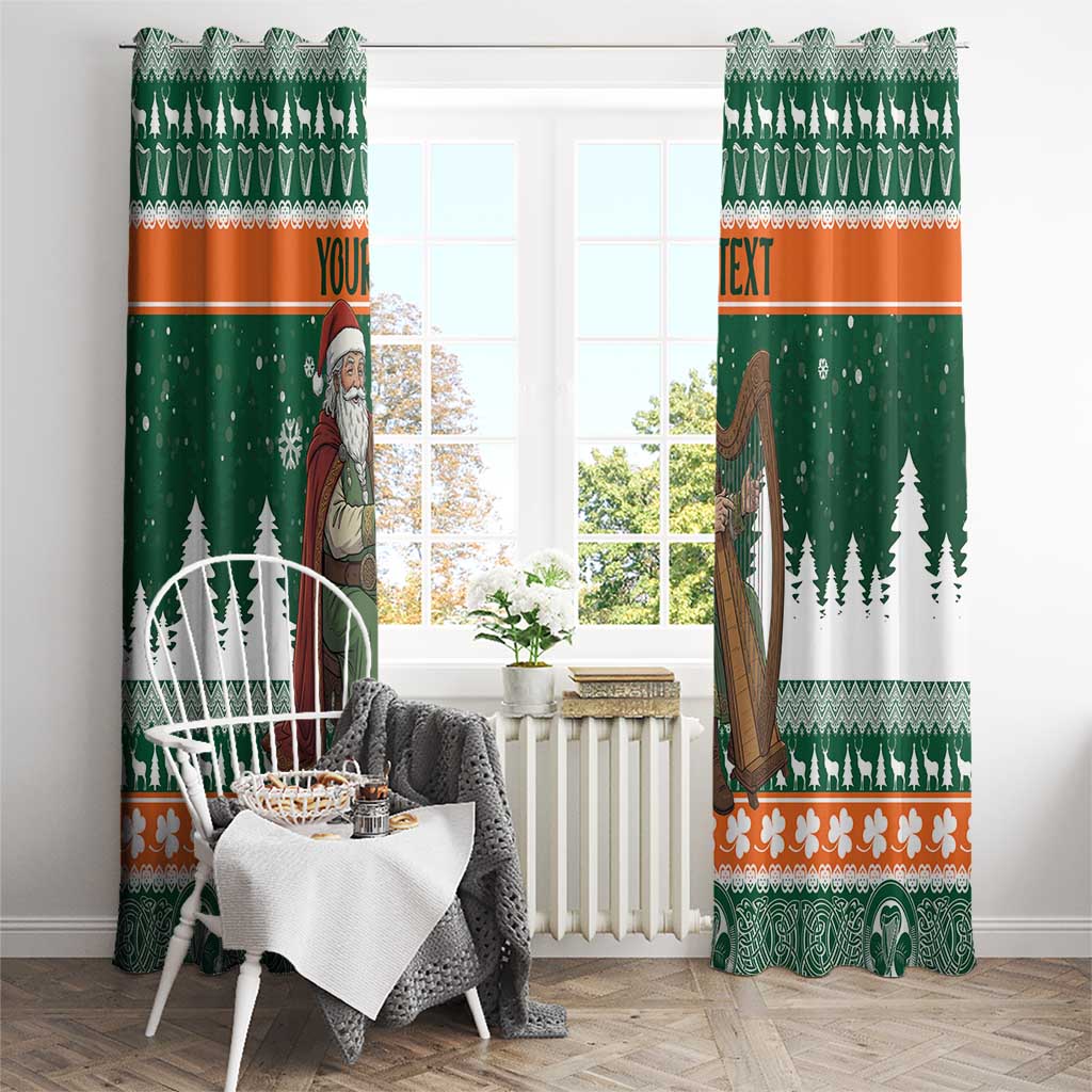Ireland Christmas Personalized Window Curtain Daidi na Nollag With Irish Harp - Wonder Print Shop