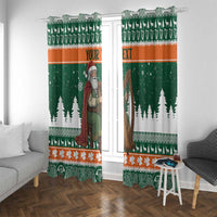 Ireland Christmas Personalized Window Curtain Daidi na Nollag With Irish Harp - Wonder Print Shop