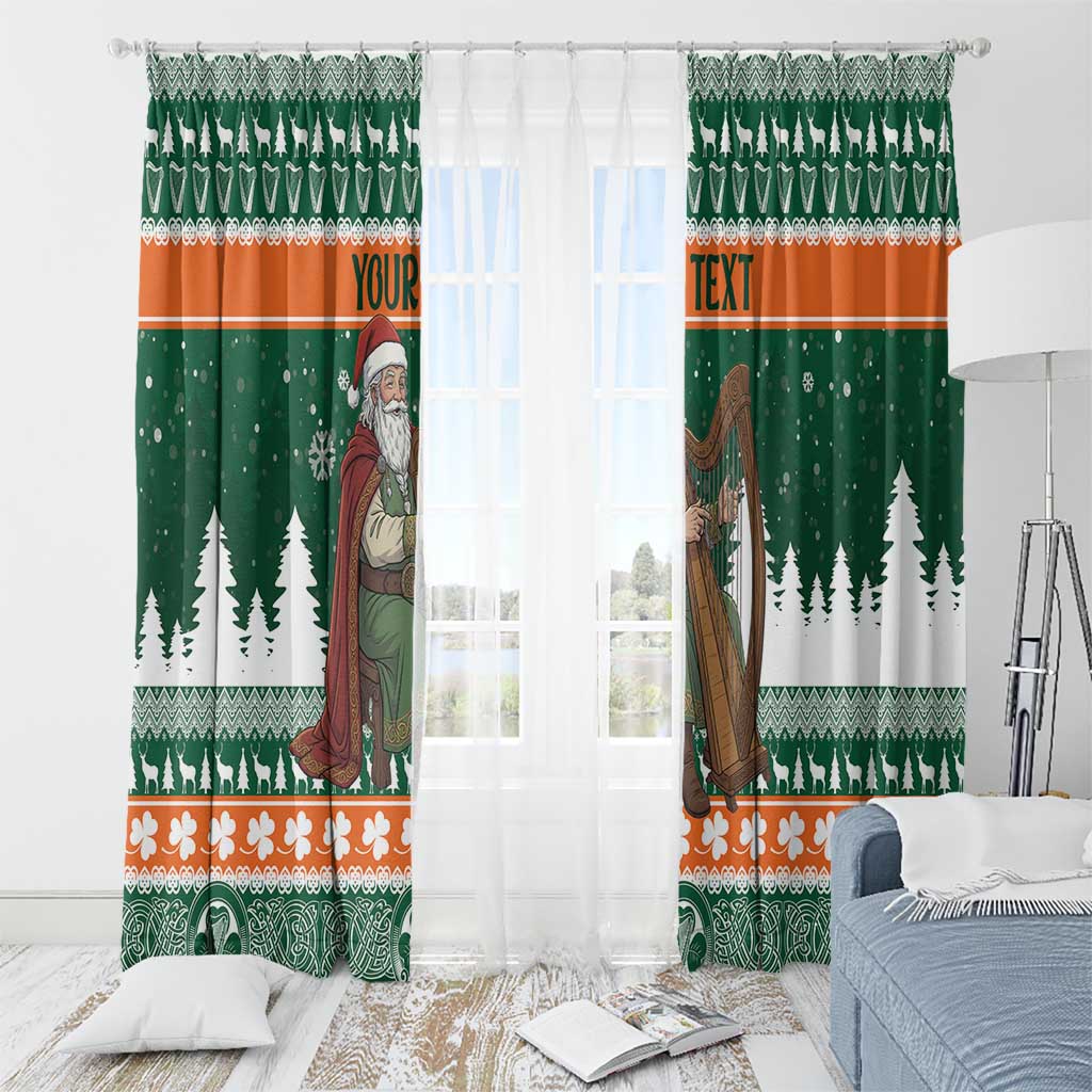 Ireland Christmas Personalized Window Curtain Daidi na Nollag With Irish Harp - Wonder Print Shop
