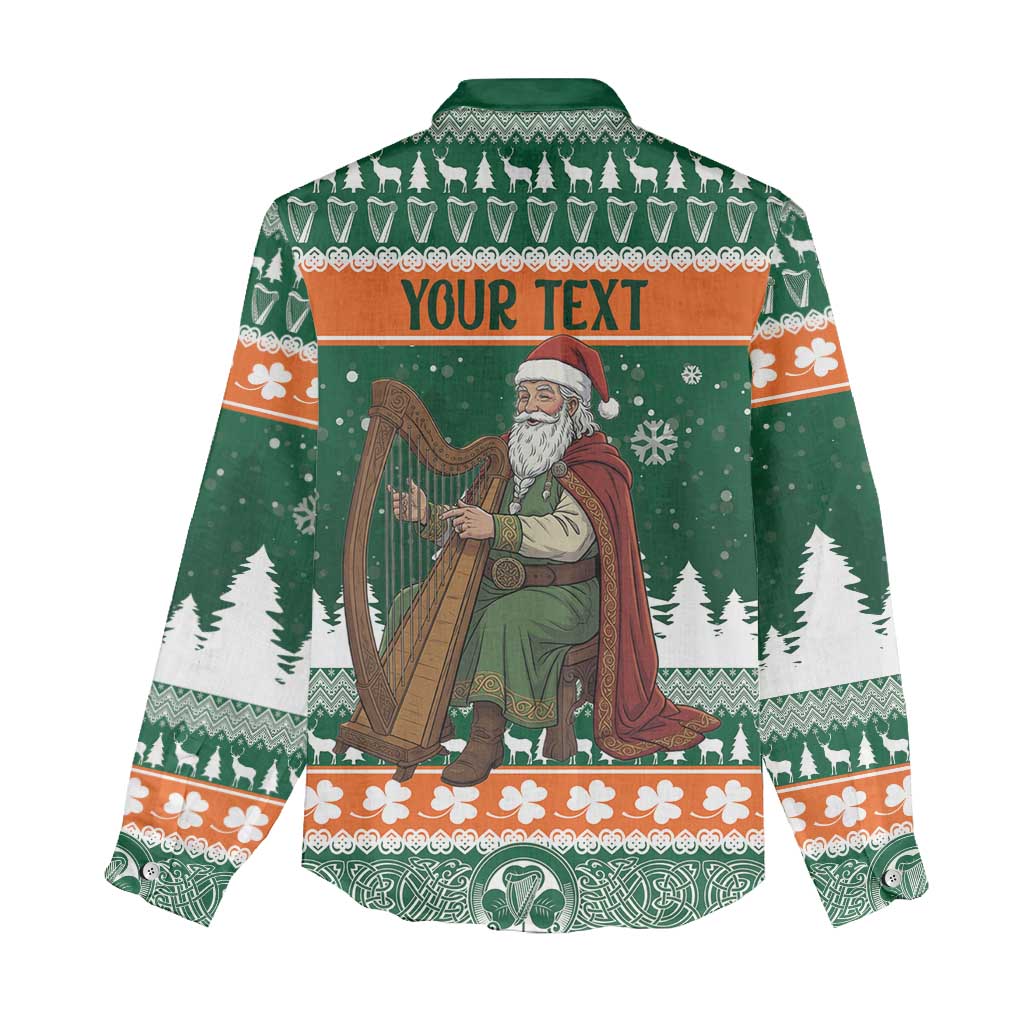 Ireland Christmas Personalized Women Casual Shirt Daidi na Nollag With Irish Harp - Wonder Print Shop