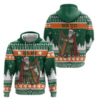 Ireland Christmas Personalized Zip Hoodie Daidi na Nollag With Irish Harp - Wonder Print Shop