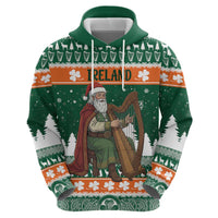 Ireland Christmas Personalized Zip Hoodie Daidi na Nollag With Irish Harp - Wonder Print Shop